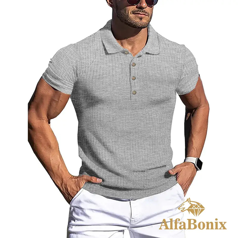 Camisa Polo AlfaBonix Solid Stripe