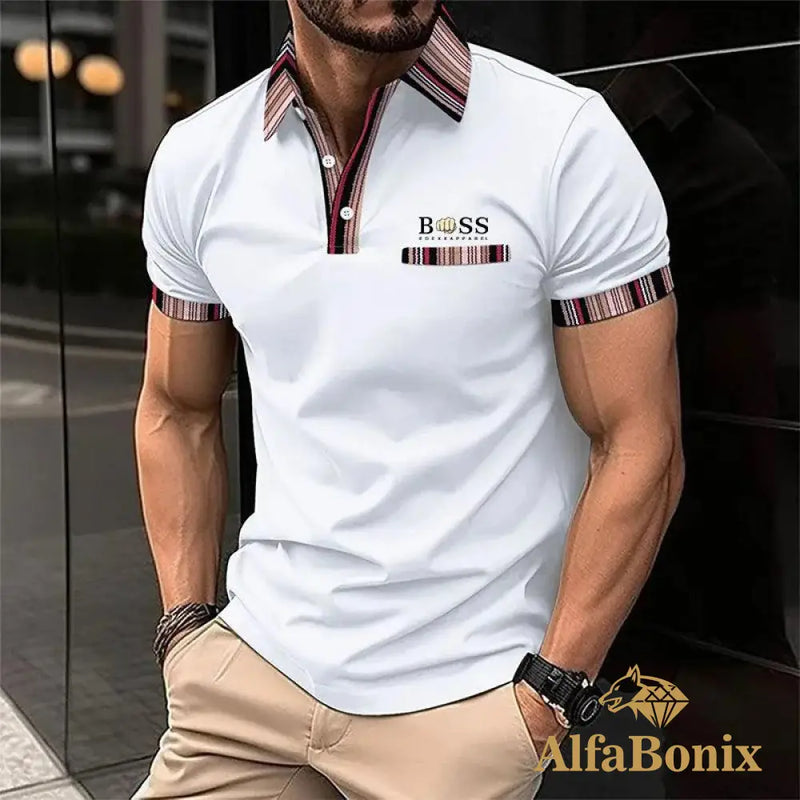 Camiseta Polo Masculina Alfa Boss Navarro