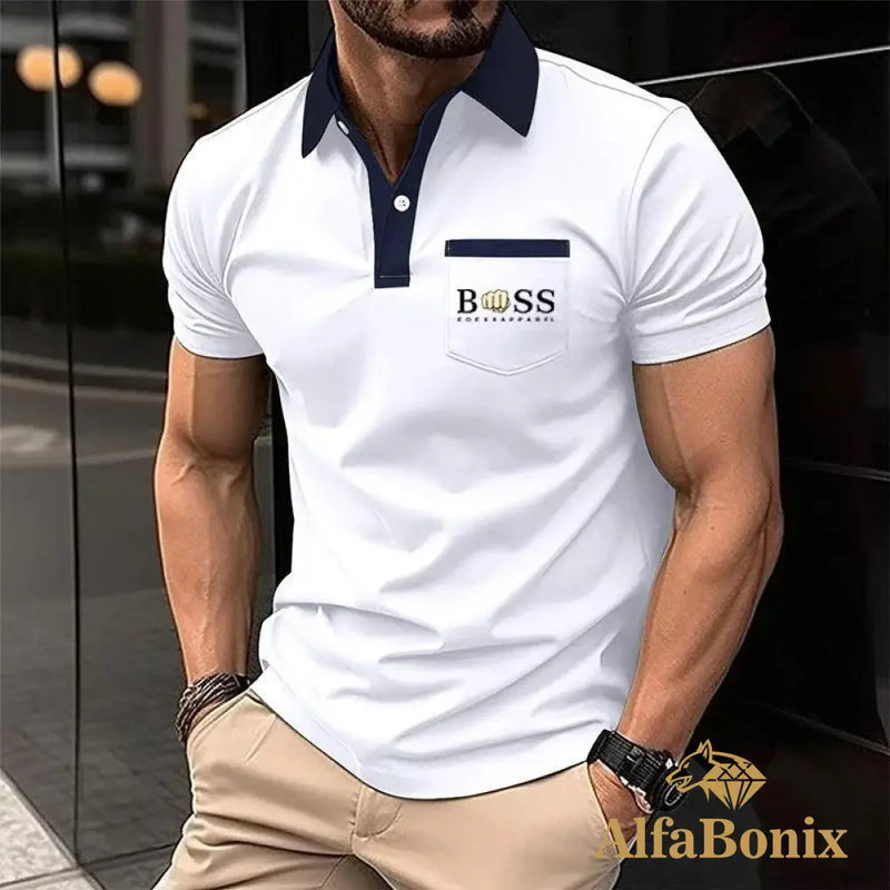 Camiseta Polo Masculina Alfa Boss Navarro