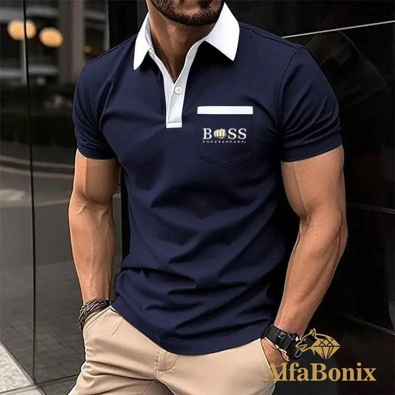 Camiseta Polo Masculina Alfa Boss Navarro