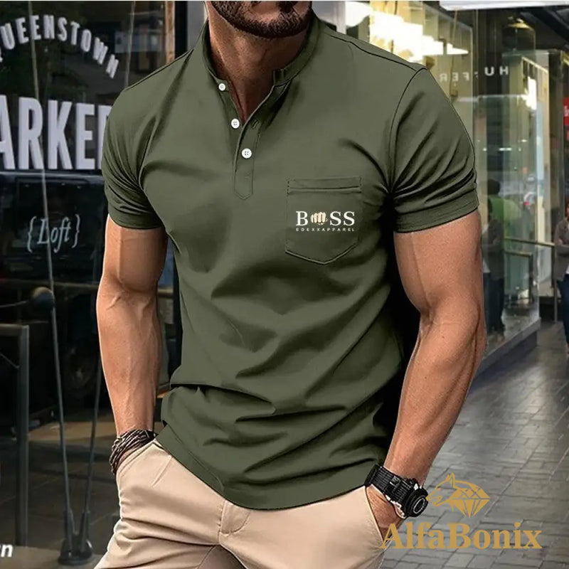 Camiseta Polo Masculina Alfa Boss Navarro