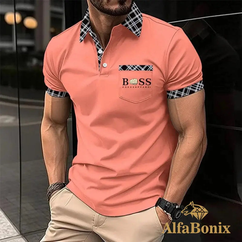 Camiseta Polo Masculina Alfa Boss Navarro