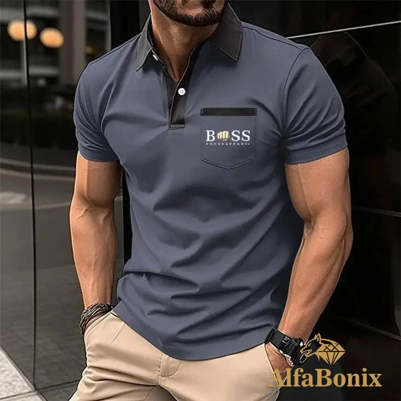 Camiseta Polo Masculina Alfa Boss Navarro